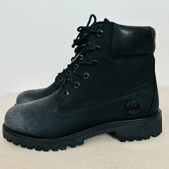 Timberland Jimmy Choo ブラックヌバックブーツ　グリッター Jimmy Choo X Timberland Black Glitter Boots Size 9 | eBay